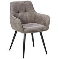 ARMLEHNSTUHL  in Eisen Mikrofaser  - Schwarz/Braun, LIFESTYLE, Textil/Metall (57/84/60cm) - MID.YOU