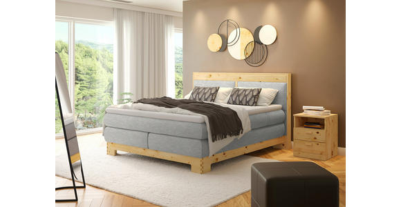 BOXSPRINGBETT 180/200 cm  in Silberfarben  - Silberfarben, Natur, Holz/Textil (180/200cm) - Linea Natura