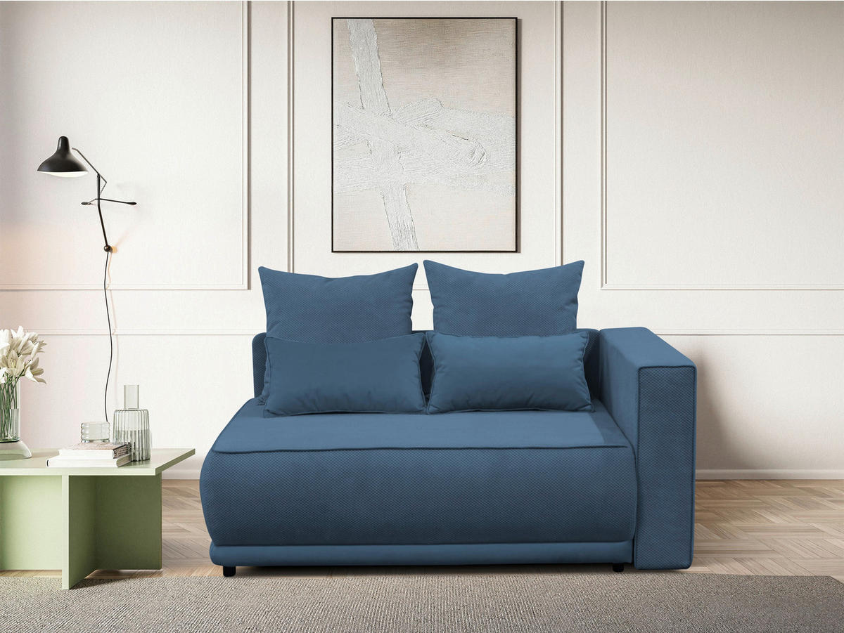 RÉCAMIERE in Plüsch Blau  - Blau/Rosa, Design, Kunststoff/Textil (168/73/99cm) - MID.YOU