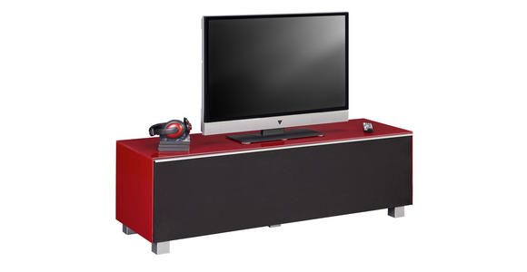 TV-ELEMENT Rot, Schwarz - Rot/Schwarz, Design, Glas/Holzwerkstoff (140/43/42cm) - Voleo