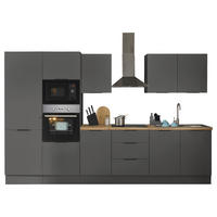 KÜCHENBLOCK   in Graphitfarben  - Schwarz/Graphitfarben, Basics, Holzwerkstoff/Metall (330/211/60cm) - Xora