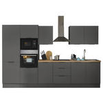 KÜCHENBLOCK   in Graphitfarben  - Schwarz/Graphitfarben, Basics, Holzwerkstoff/Metall (330/211/60cm) - Xora