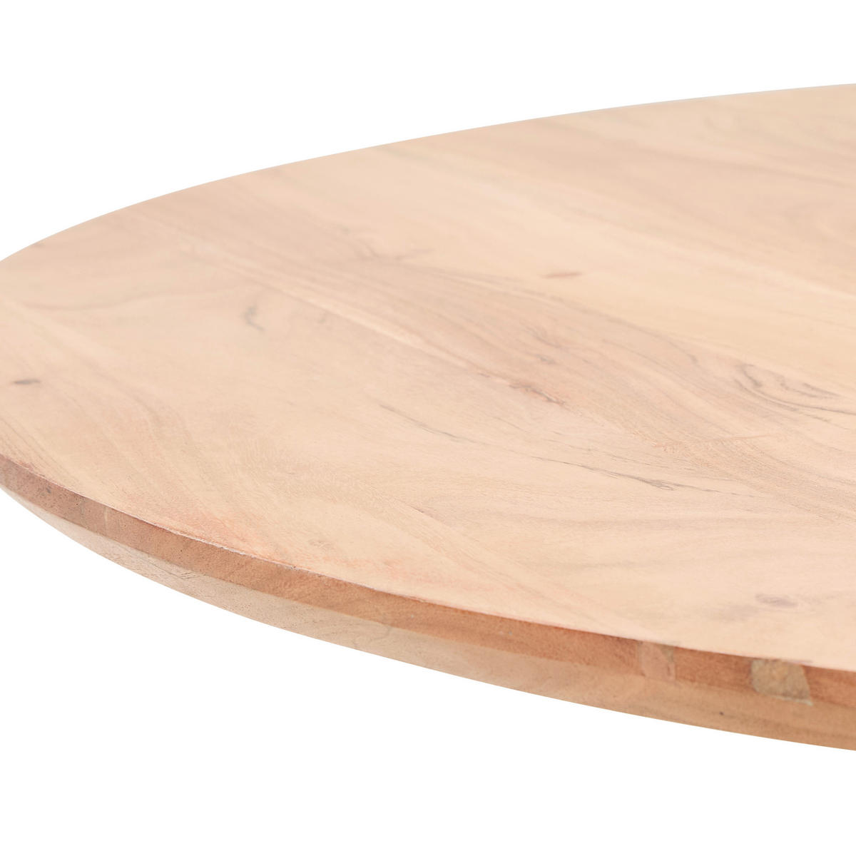 ESSTISCH in Holz, Metall 130/130/76 cm  - Schwarz/Akaziefarben, LIFESTYLE, Holz/Metall (130/130/76cm) - Landscape