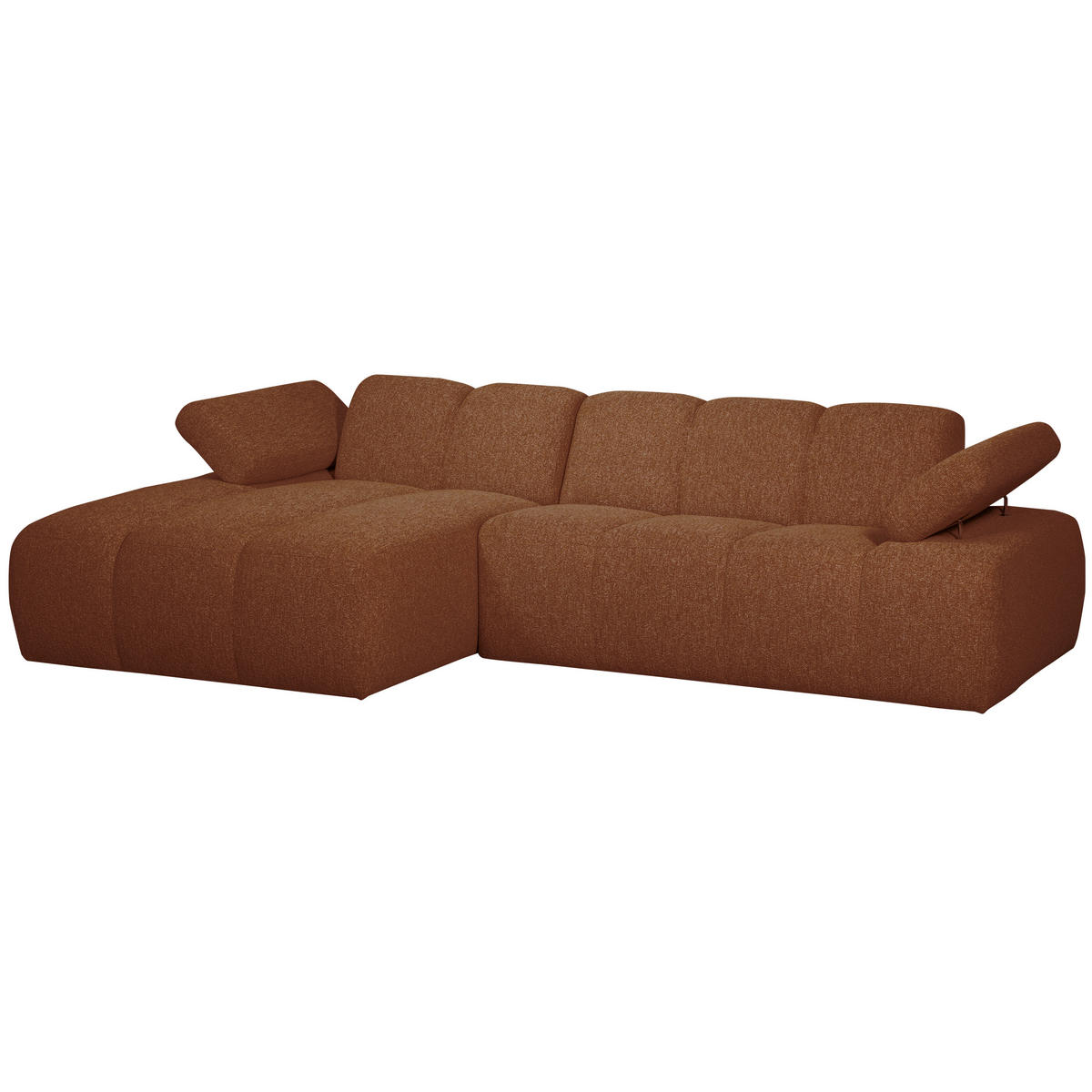 ECKSOFA Mojo Rostfarben Bouclé Armteilverstellung  - Rostfarben/Schwarz, MODERN, Kunststoff/Textil (160/284cm) - Livetastic