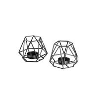 KERZENHALTER-SET - Schwarz, Basics, Metall (8cm) - Echtwerk