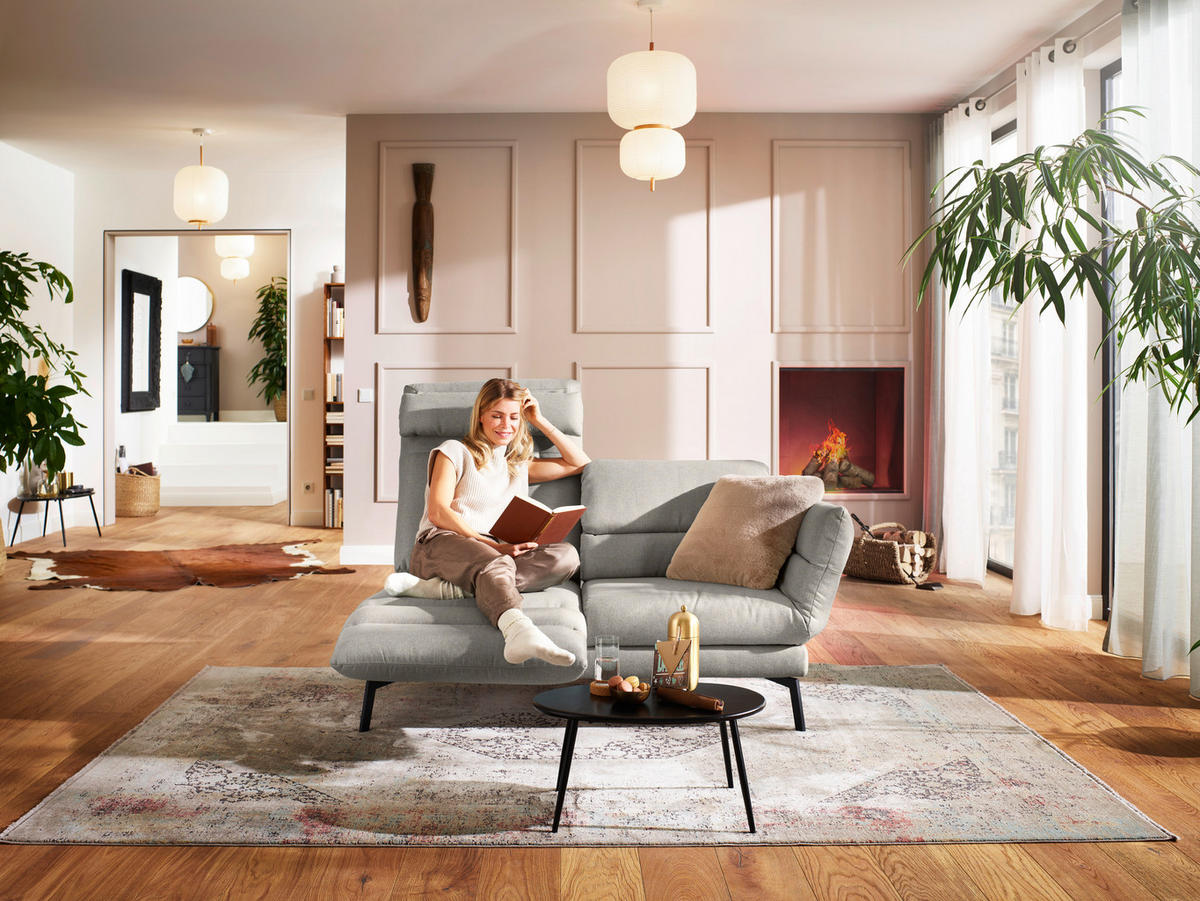 2-SITZER-SOFA Flachgewebe Beige  - Beige/Schwarz, Design, Textil/Metall (178-226/83-113/96-177cm) - Dieter Knoll