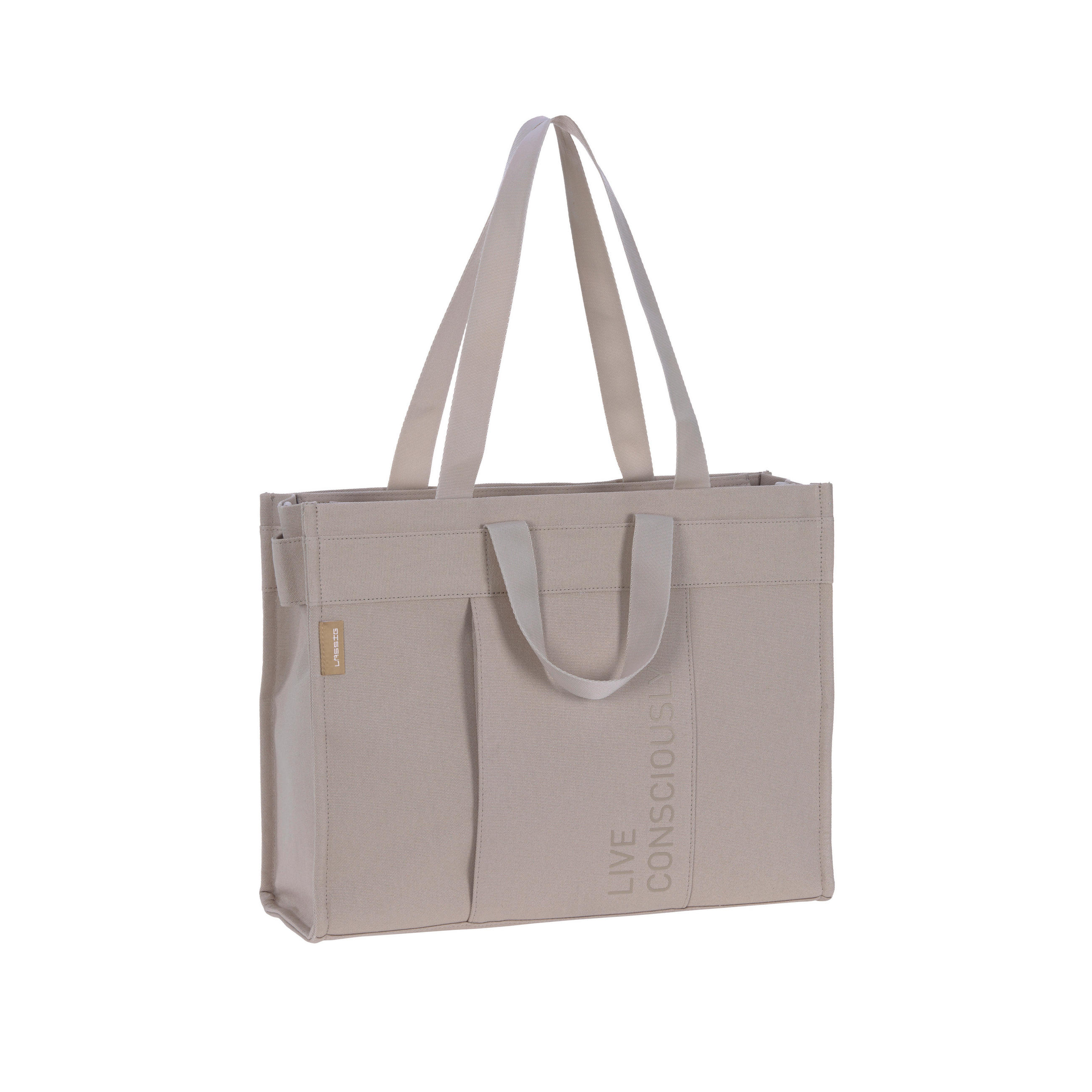 WICKELTASCHE  - Taupe, Basics, Textil (43/13/32cm) - Lässig