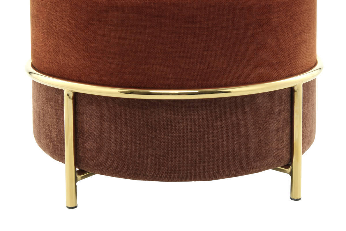 HOCKER Struktur Terracotta  - Terracotta, Basics, Textil/Metall (48,5/48,5/46cm) - Kayoom