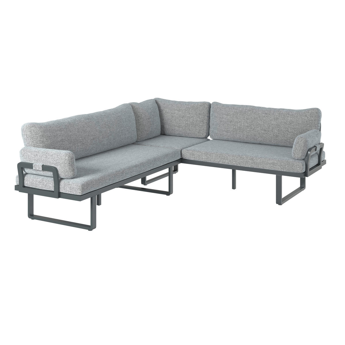 SALON DE JARDIN REPAS  3 pièces  - gris foncé/anthracite, Design, métal/textile (202/236cm) - Dieter Knoll