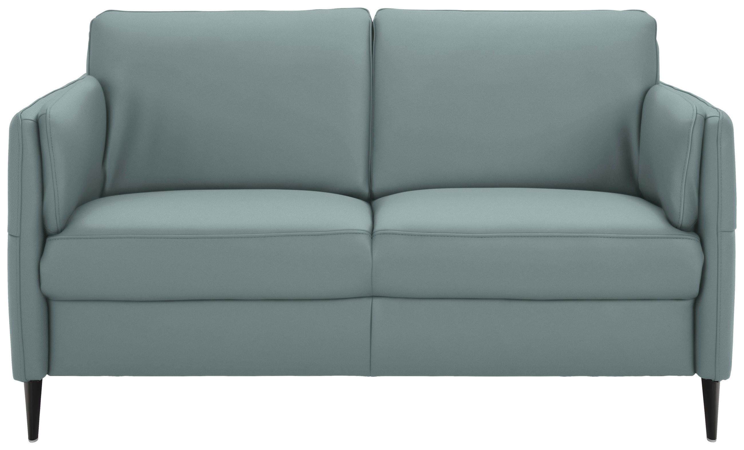 2,5-SITZER in Echtleder Blau  - Blau/Schwarz, Design, Leder/Metall (164/84/99cm) - Dieter Knoll