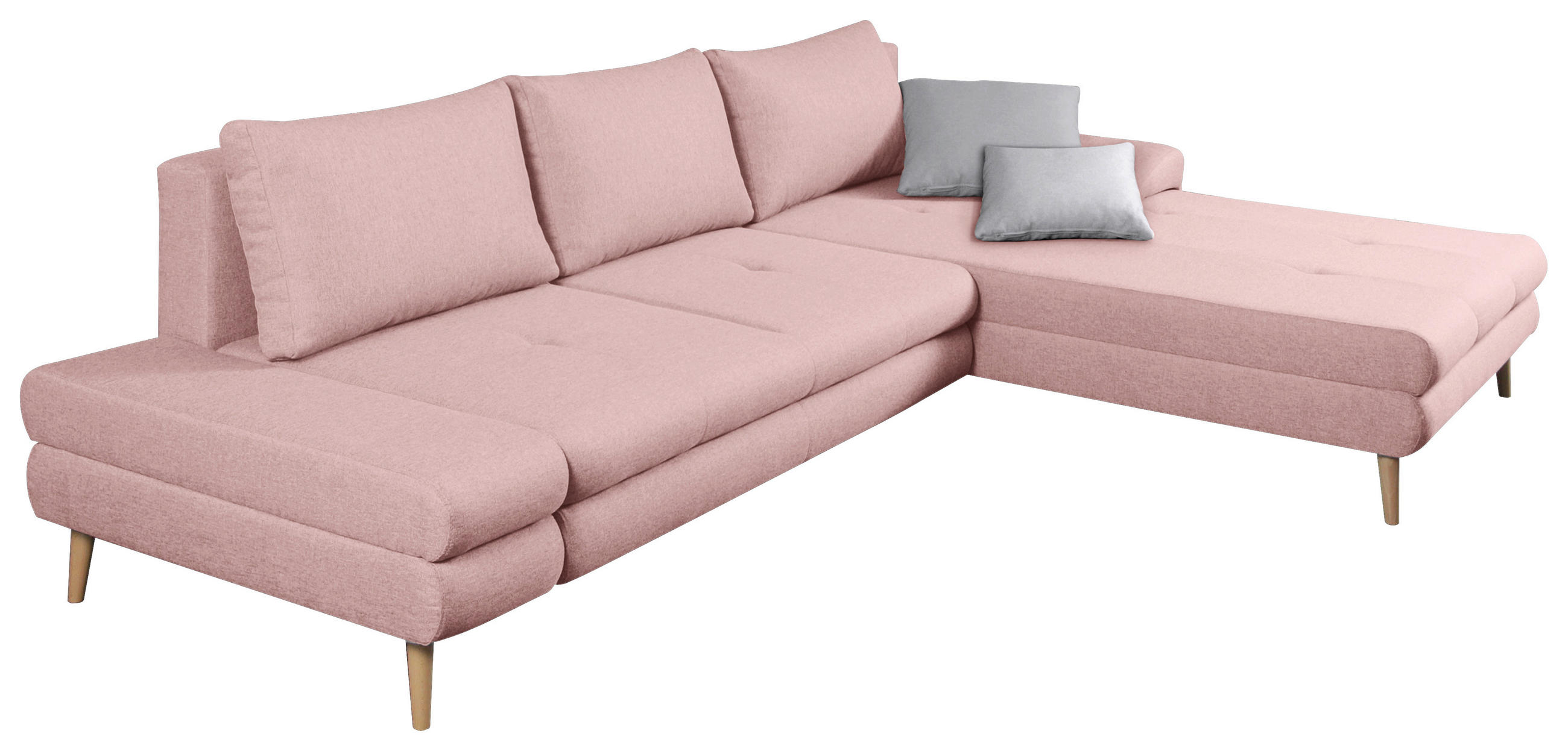 ECKSOFA Rosa Webstoff  - Erlefarben/Naturfarben, Trend, Textil (313/215cm) - MID.YOU