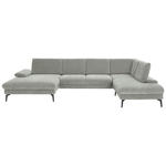 WOHNLANDSCHAFT Dieter Knoll in Webstoff Silberfarben  - Silberfarben/Schwarz, Design, Textil/Metall (157/354/208cm) - Dieter Knoll