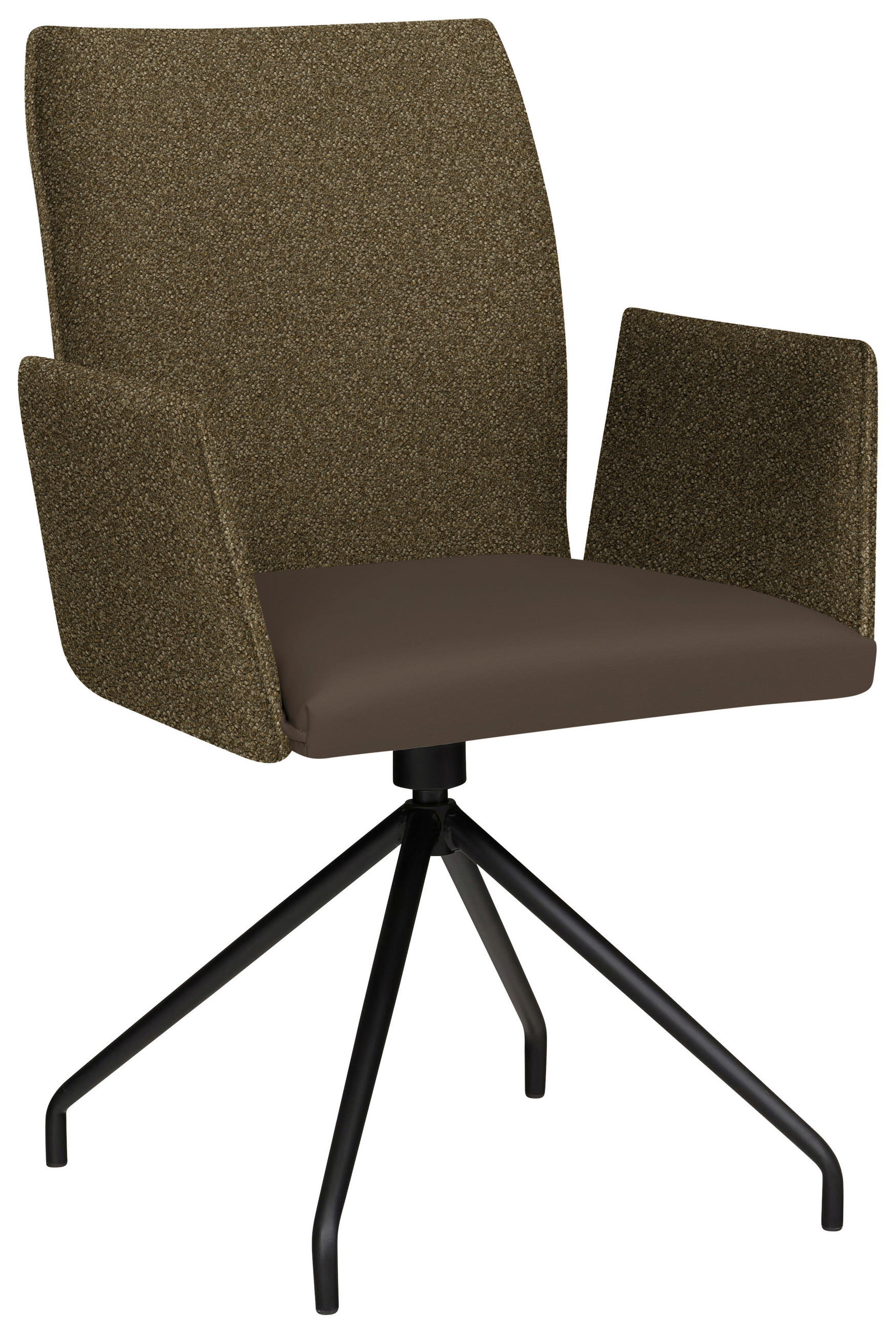 ARMLEHNSTUHL  in Stahl Mikrofaser  - Schwarz/Braun, Design, Textil/Metall (60/91/60cm) - Moderano