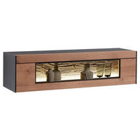 HÄNGEELEMENT Anthrazit, Eichefarben  136/35/39 cm  - Eichefarben/Anthrazit, KONVENTIONELL, Glas/Holz (136/35/39cm) - Schöner Wohnen