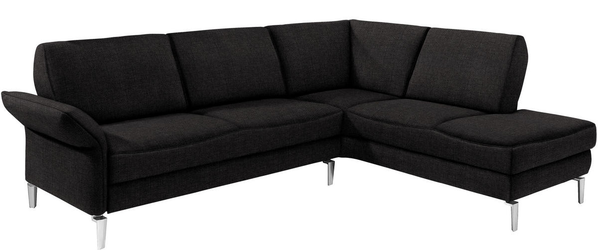 ROHOVÁ SEDAČKA, textil, tmavě hnědá - tmavě hnědá/barvy hliníku, Konvenční, kov/textil (246/187cm) - Ada Austria