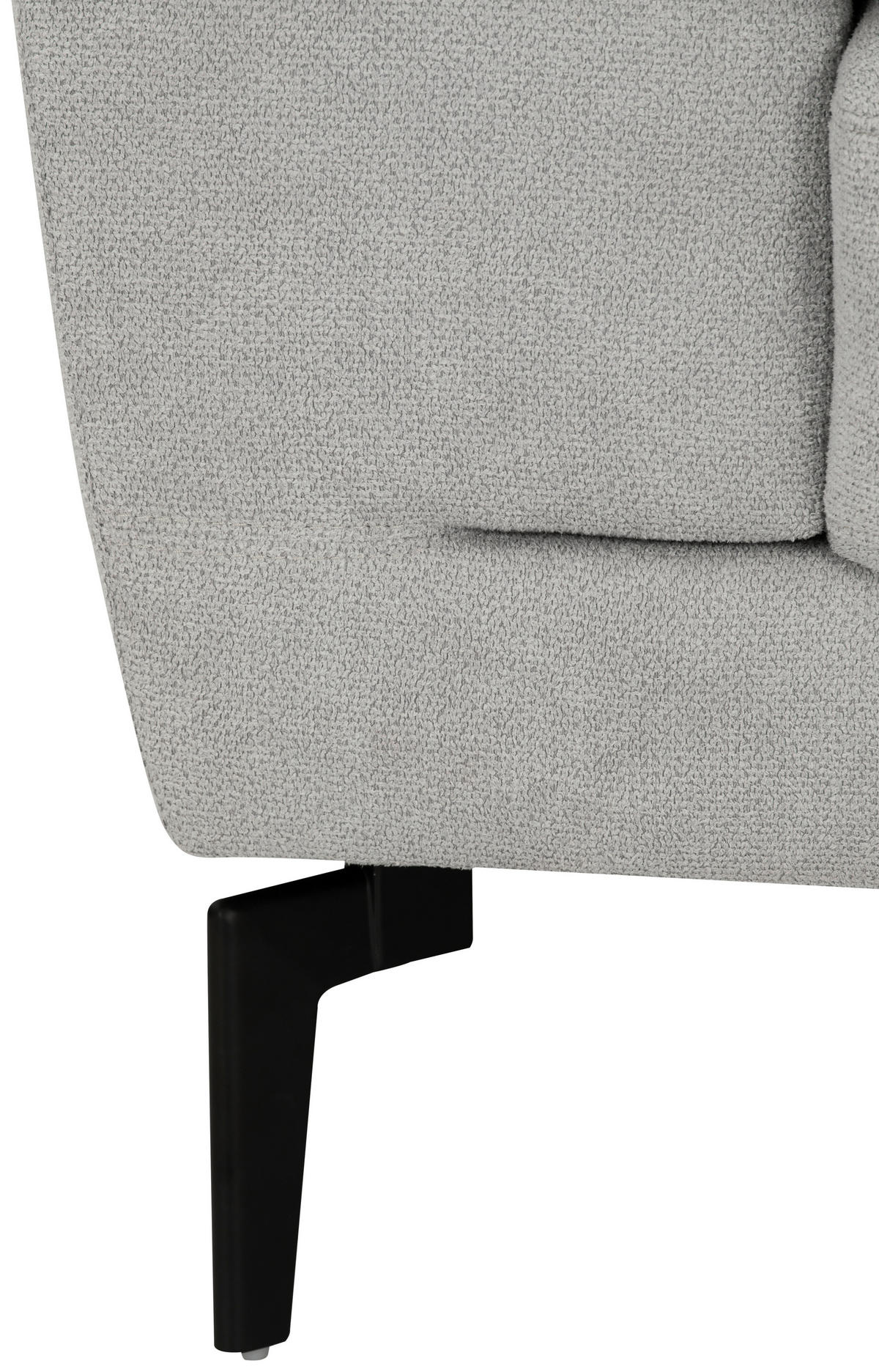 BOXSPRINGSOFA in Textil Grau  - Schwarz/Grau, KONVENTIONELL, Textil/Metall (215/92/94cm) - Livetastic