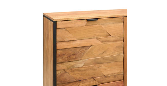 HIGHBOARD  in 95/148/40 cm  - Schwarz/Akaziefarben, Trend, Glas/Holz (95/148/40cm) - Ambia Home