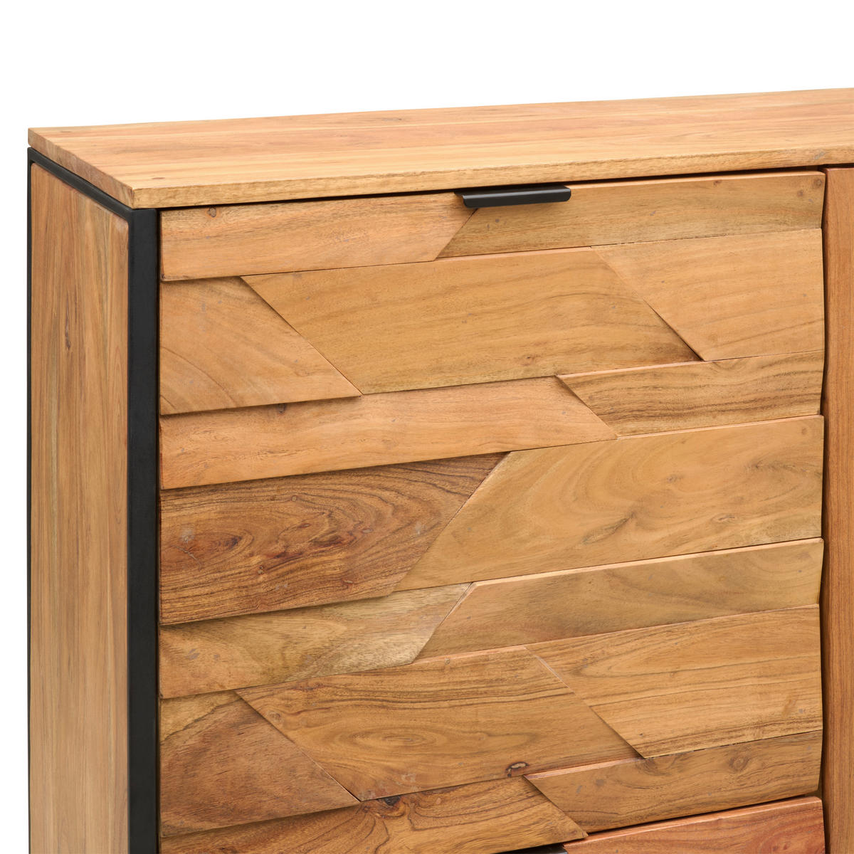HIGHBOARD  in 95/148/40 cm  - Schwarz/Akaziefarben, Trend, Holz/Metall (95/148/40cm) - Ambia Home