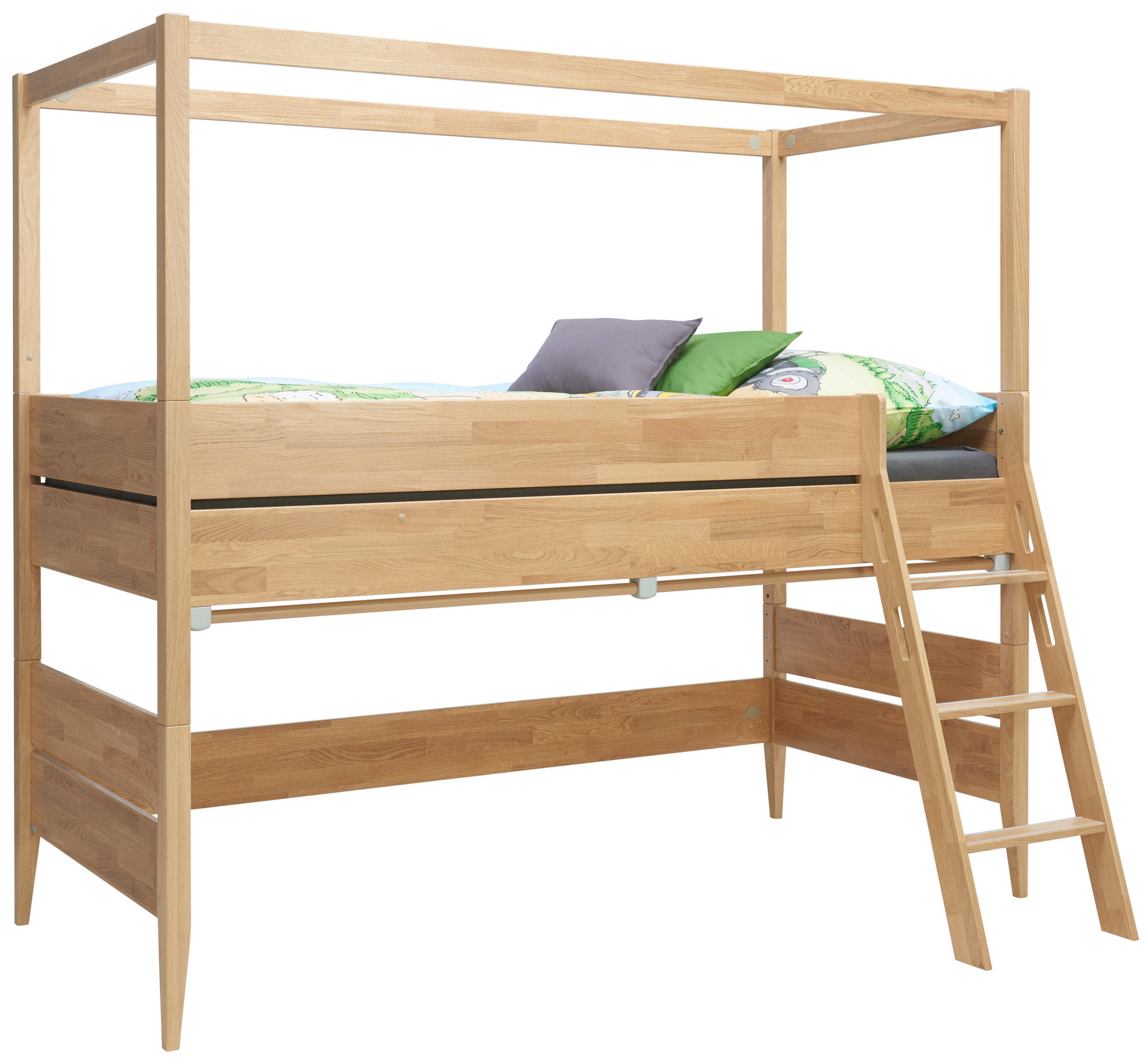 SPIELBETT Absturzsicherung, Leiter 90/200 cm  in Eichefarben  - Eichefarben, MODERN, Holz (90/200cm) - Paidi