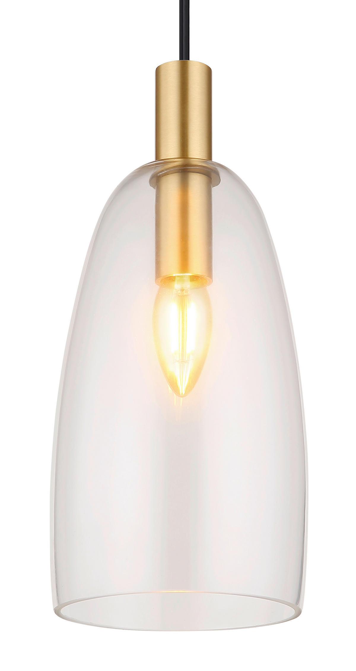 HÄNGELEUCHTE 14/120 cm    - Messingfarben, Konventionell, Glas/Metall (14/120cm) - Globo