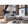 ECKSOFA in Flachgewebe Hellgrau  - Silberfarben/Hellgrau, Design, Textil/Metall (244/167cm) - Cantus