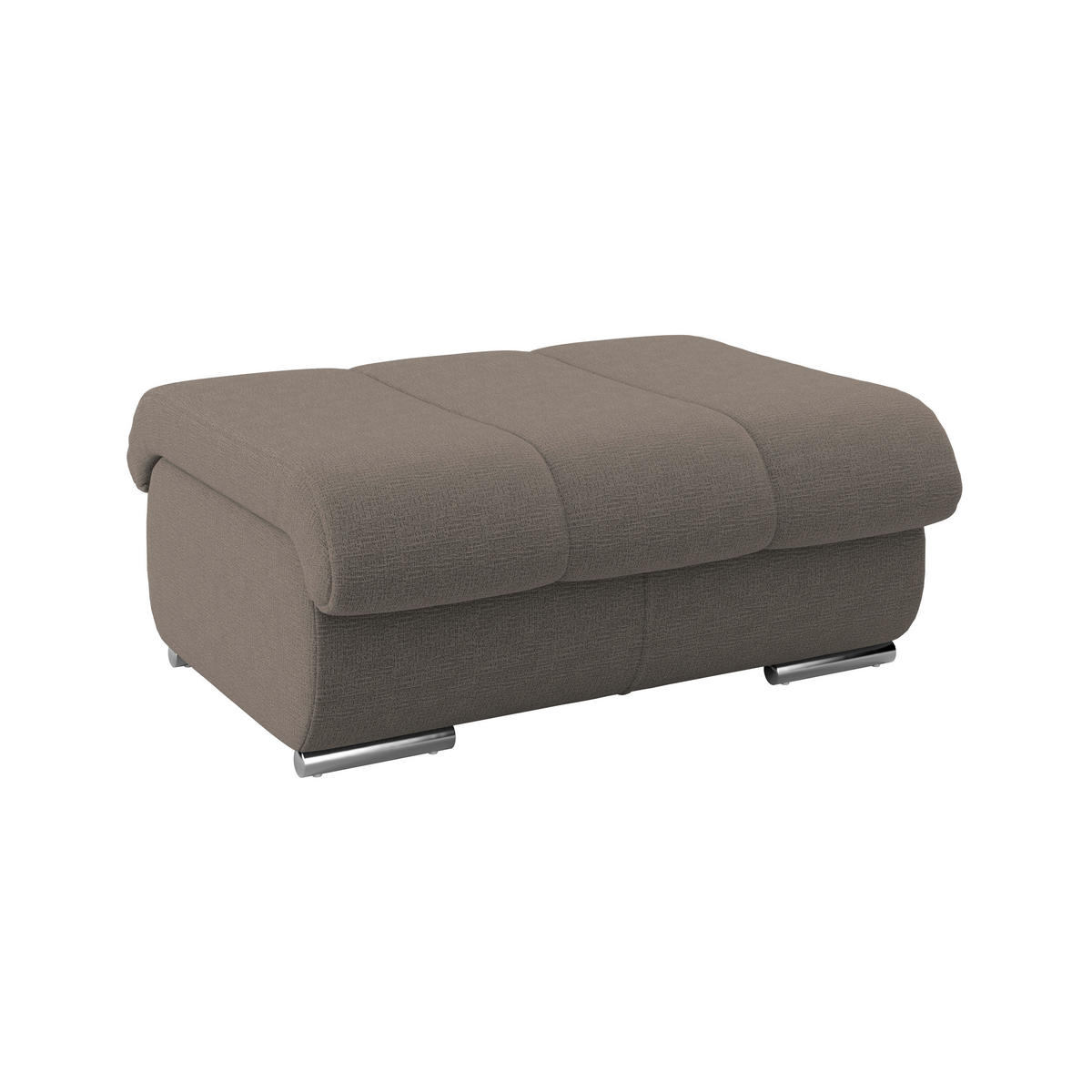 HOCKER Textil Dunkelbraun  - Chromfarben/Dunkelbraun, Modern, Textil/Metall (100/43/80cm) - Livetastic