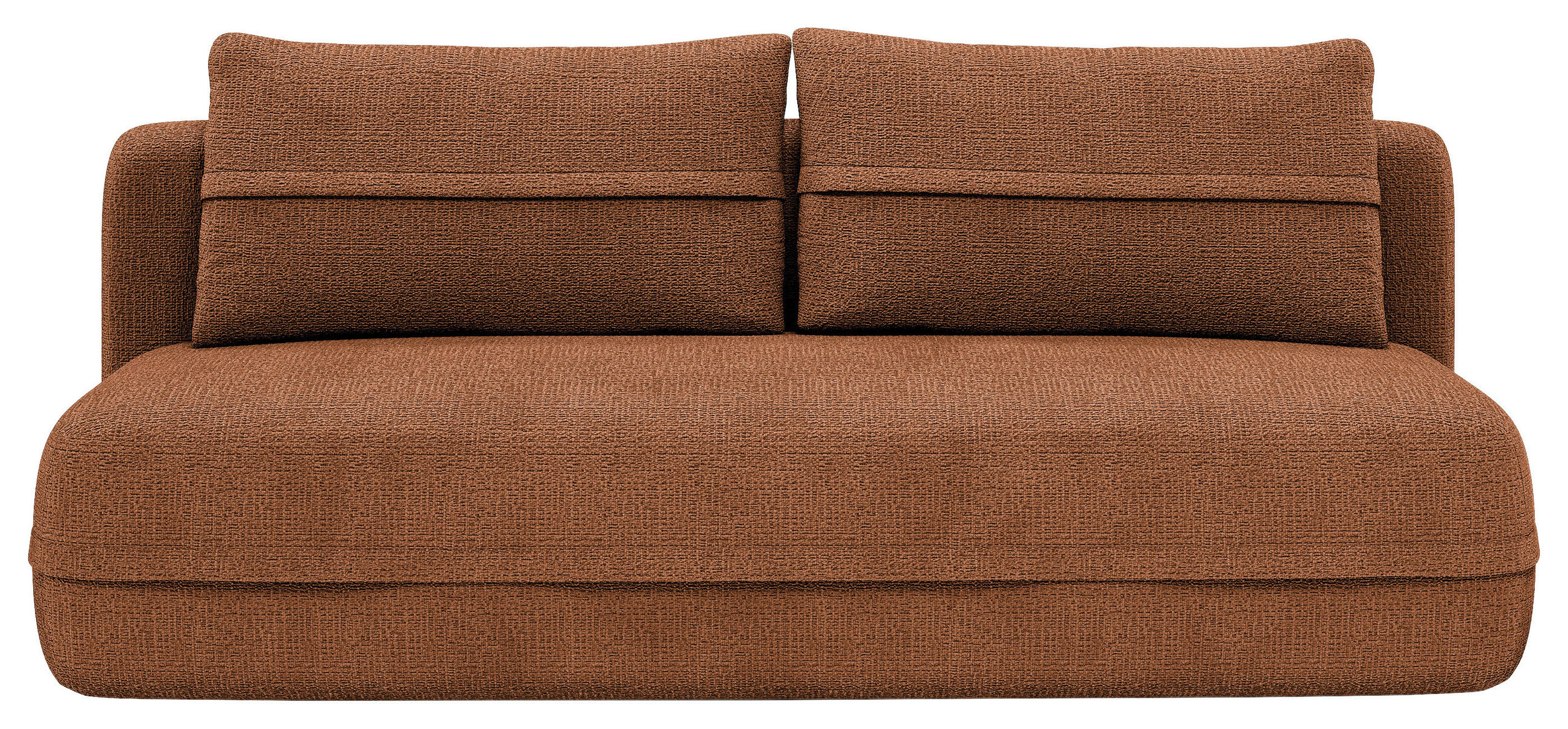 SCHLAFSOFA Chenille Terracotta  inkl. Rückenkissen, Bettkasten, Schlaffunktion, Rücken echt, Liegefläche im Originalstoff  - Terracotta/Schwarz, KONVENTIONELL, Kunststoff/Textil (213/92/105cm) - Milino