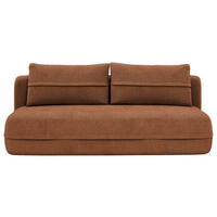 SCHLAFSOFA Chenille Terracotta  inkl. Rückenkissen, Bettkasten, Schlaffunktion, Rücken echt, Liegefläche im Originalstoff  - Terracotta/Schwarz, KONVENTIONELL, Kunststoff/Textil (213/92/105cm) - Milino