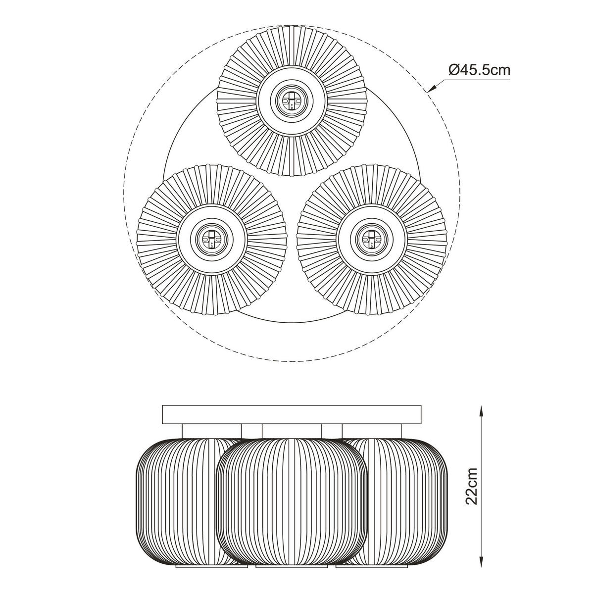 DECKENLEUCHTE  45.5/22 cm    - Weiß, Trend, Glas/Holz (45.5/22cm) - Collet's Monde