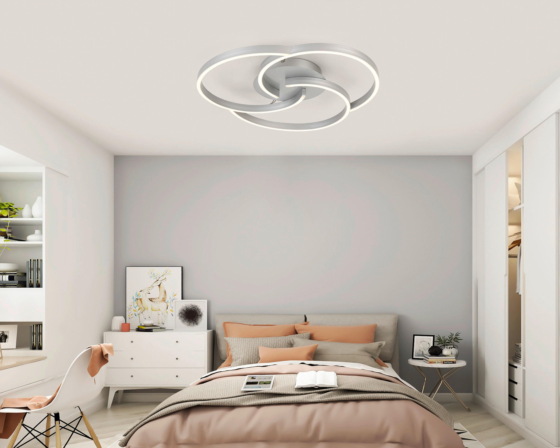 LED-DECKENLEUCHTE 50/7,5 cm   - Silberfarben, Trend, Kunststoff/Metall (50/7,5cm) - Novel