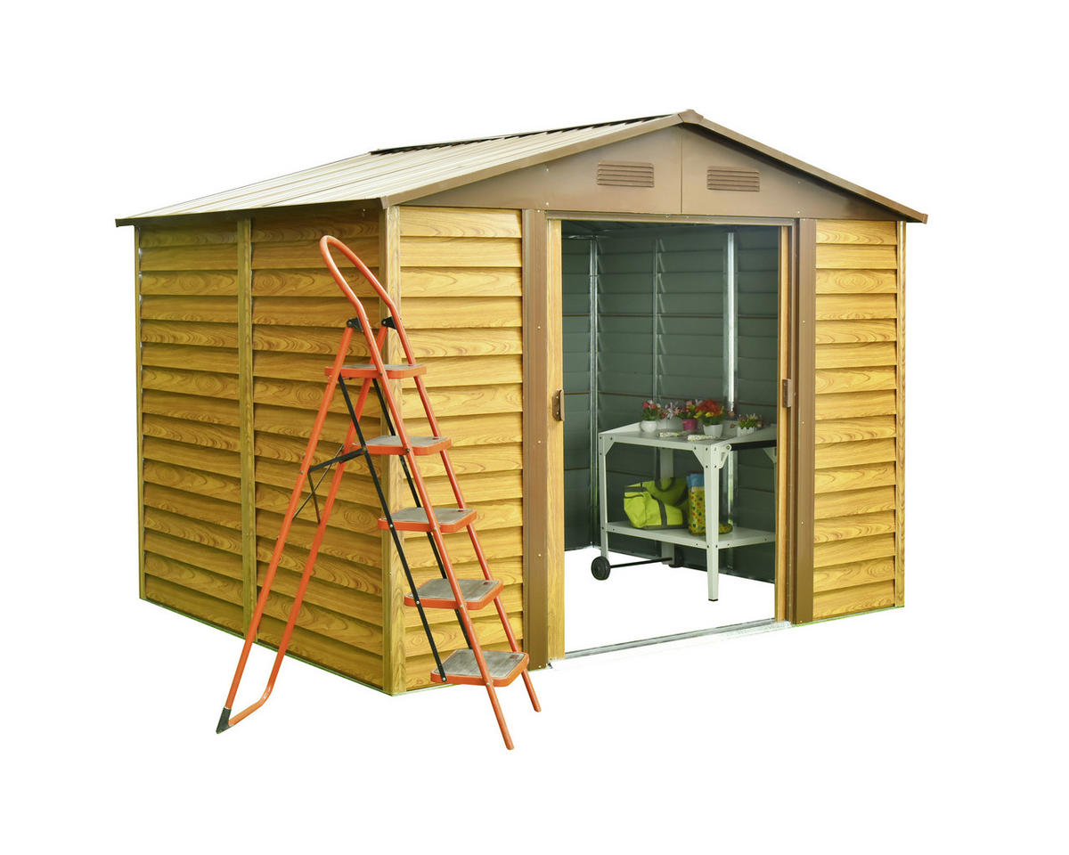 GERÄTEHAUS 278/215/323 cm  - Hellbraun, Basics, Metall (278/215/323cm)