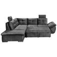 ECKSOFA in Mikrovelours Schwarz  - Schwarz, KONVENTIONELL, Kunststoff/Textil (217/265cm) - Carryhome