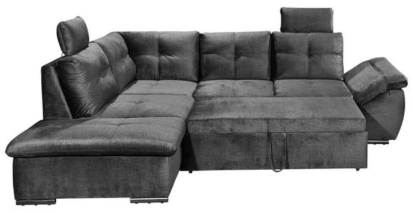 ECKSOFA in Mikrovelours Schwarz - Schwarz, KONVENTIONELL, Kunststoff/Textil (217/265cm) - Carryhome