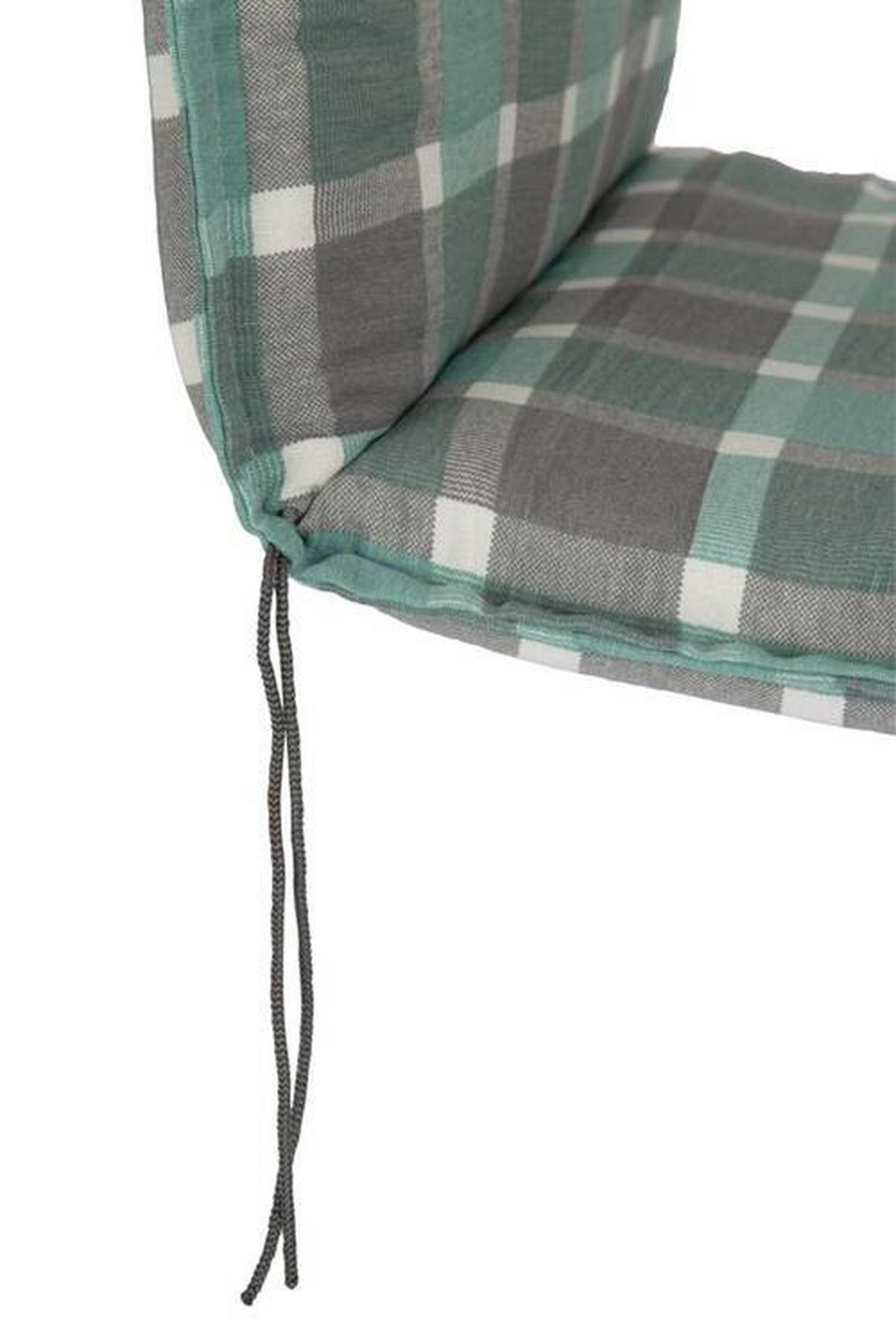 RELAXSESSELAUFLAGE in Grau, Türkis Karo  - Türkis/Grau, Design, Textil (171/50/6cm) - Gardenson