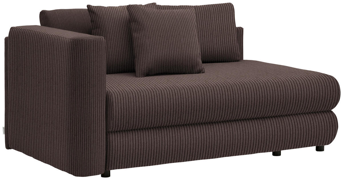 RÉCAMIERE in Cord Braun  - Schwarz/Braun, Design, Kunststoff/Textil (171/71-88/93cm) - Cantus