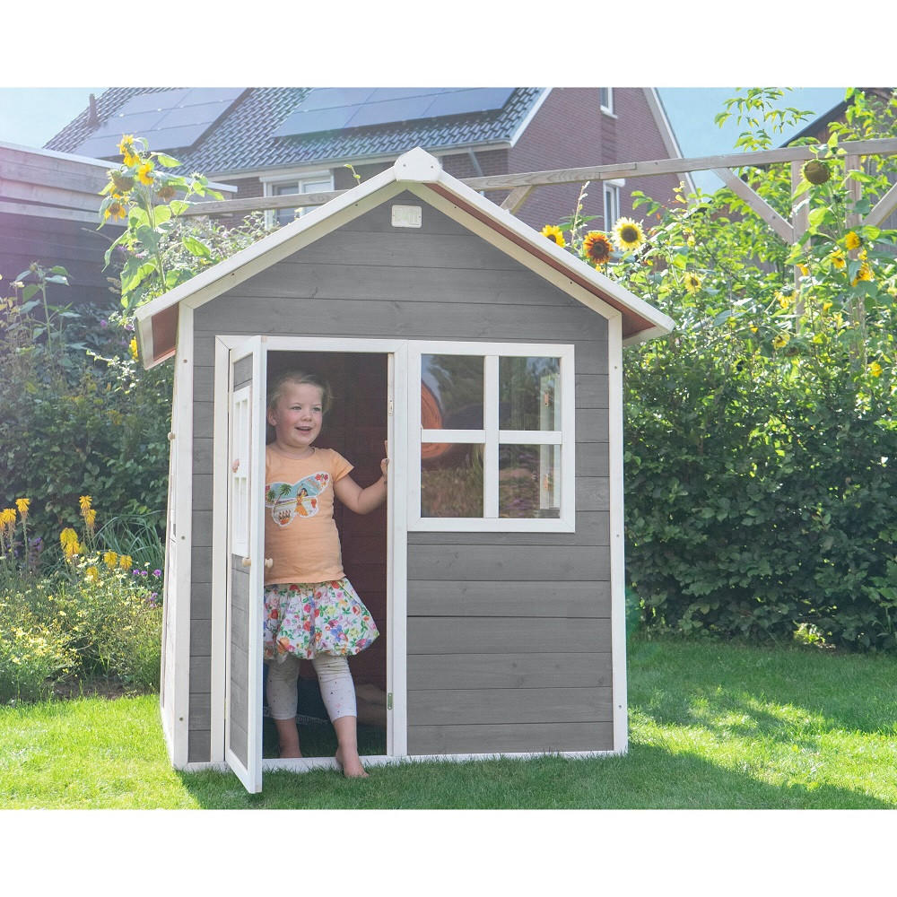 SPIELHAUS  - Grau, KONVENTIONELL, Holz (149/135/159cm) - EXIT Toys