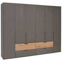 KLEIDERSCHRANK  in Anthrazit, Eichefarben  - Eichefarben/Graubraun, Design, Glas/Holz (300/236/58cm) - Dieter Knoll