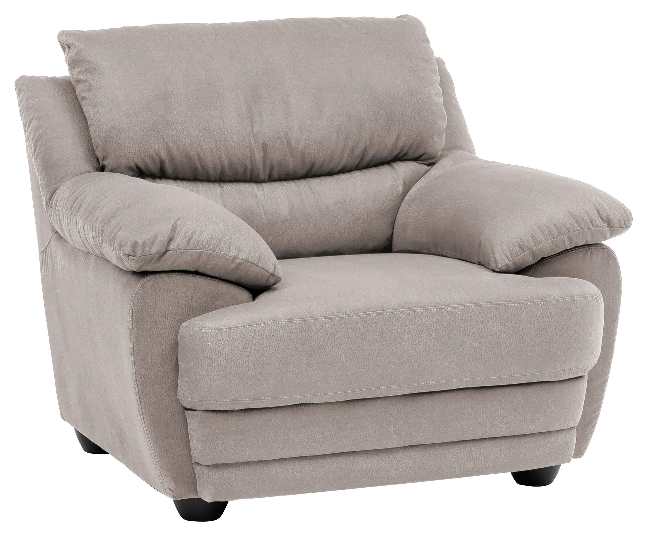 SESSEL in Mikrofaser Schlammfarben - Schlammfarben/Schwarz, Design, Kunststoff/Textil (117/97/100cm) - Livetastic