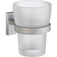 ZAHNPUTZBECHER Metall, Glas  - Chromfarben, Basics, Glas/Metall (9,8cm)