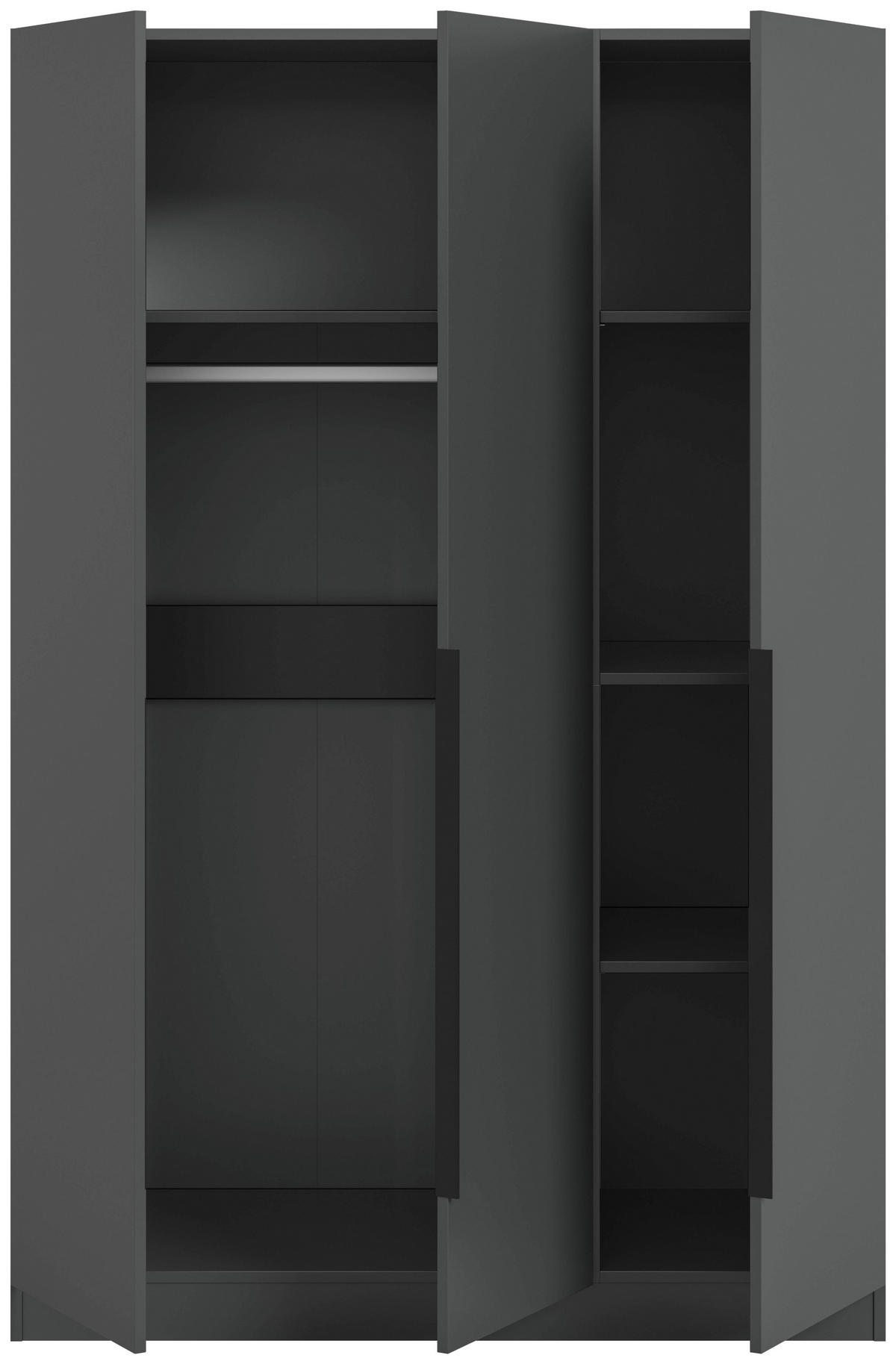 DREHTÜRENSCHRANK  in Anthrazit  - Anthrazit/Schwarz, MODERN, Holzwerkstoff/Kunststoff (120/181/52cm) - MID.YOU