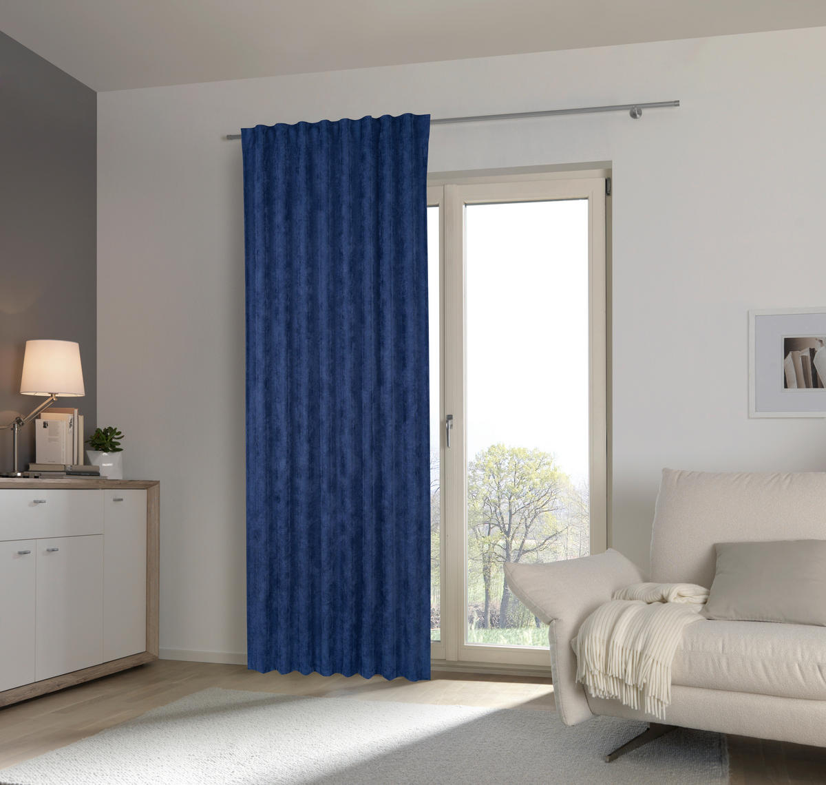 DRAPERIE CONFECȚIONATĂ opac  - albastru, Basics, textil (135/245cm) - Esposa