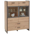 HIGHBOARD  117/150/41 cm 2 Schublade(n)  - Eiche Artisan/Grau, Design, Glas/Holzwerkstoff (117/150/41cm) - Hom`in