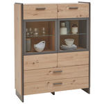 HIGHBOARD  in 117/150/41 cm  - Eiche Artisan/Grau, Design, Glas/Holzwerkstoff (117/150/41cm) - Hom`in