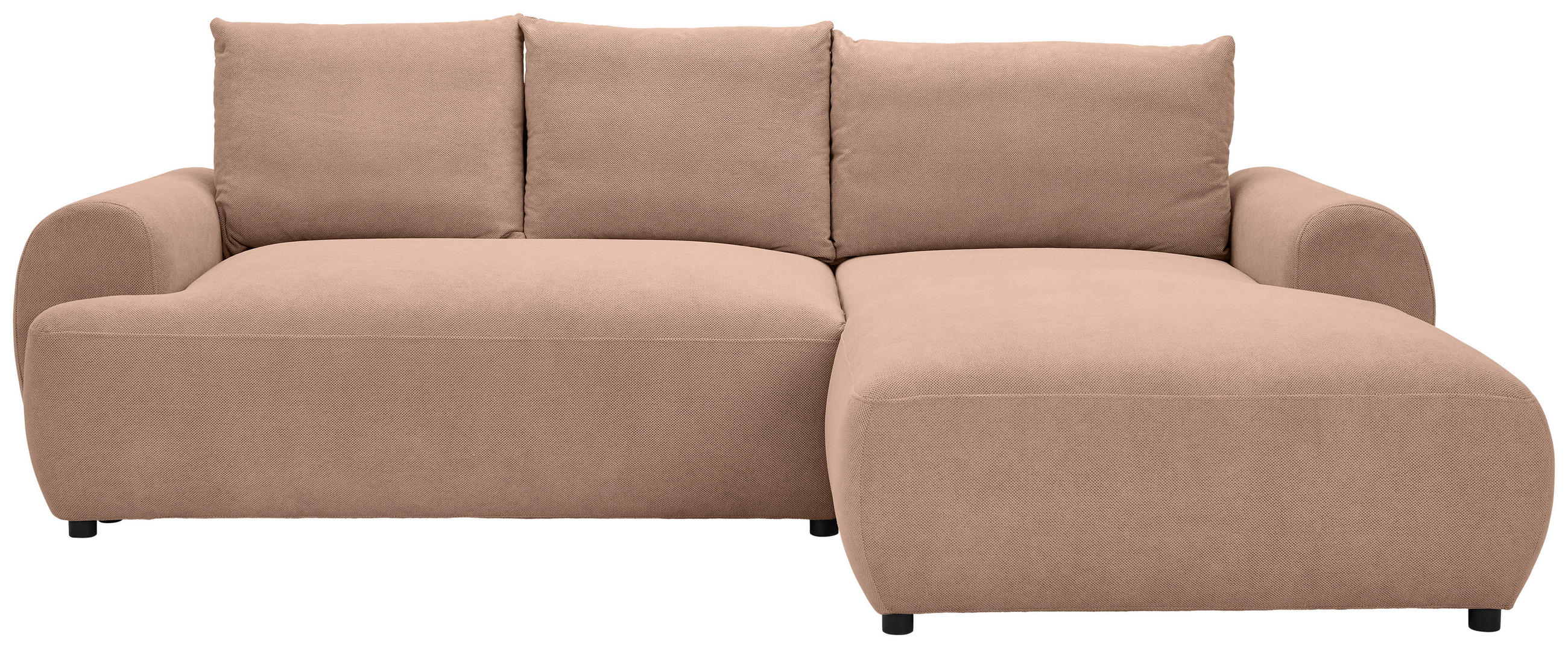 ECKSOFA Altrosa Webstoff  - Schwarz/Altrosa, MODERN, Kunststoff/Textil (265/175cm) - Carryhome