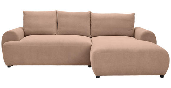 ECKSOFA Altrosa Webstoff  - Schwarz/Altrosa, MODERN, Kunststoff/Textil (265/175cm) - Carryhome