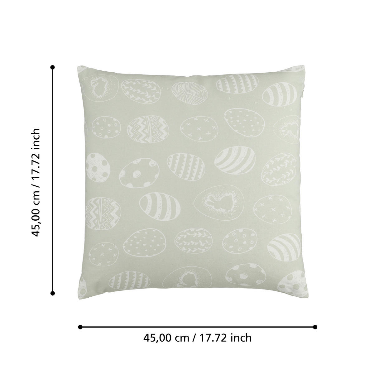 ZIERKISSEN  45/45 cm   - Weiß/Grün, Basics, Textil (45/45cm) - Eglo