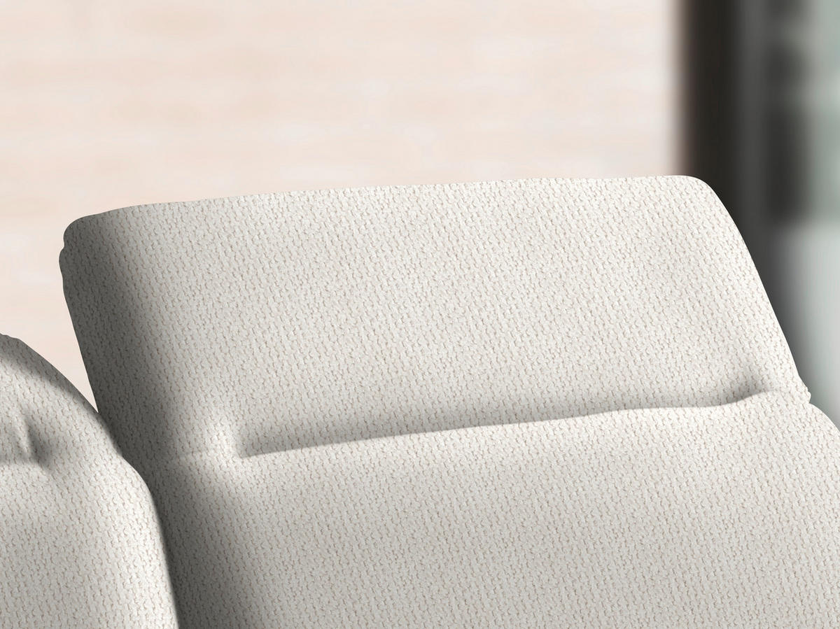 ECKSOFA in Webstoff Creme  - Creme/Schwarz, Design, Textil/Metall (289/180cm) - Stylife