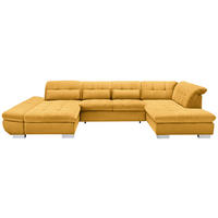 WOHNLANDSCHAFT in Mikrofaser Gelb  - Chromfarben/Gelb, Design, Kunststoff/Textil (204/350/211cm) - Xora