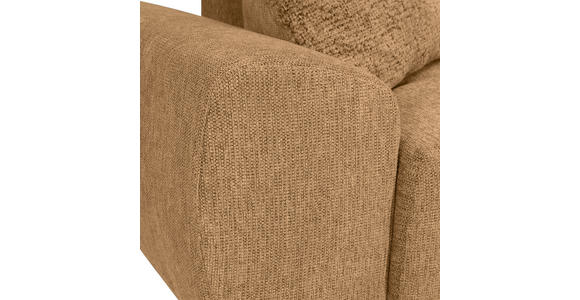 ECKSOFA  in Flachgewebe Cognac  - Cognac/Schwarz, KONVENTIONELL, Textil/Metall (295/180cm) - Carryhome