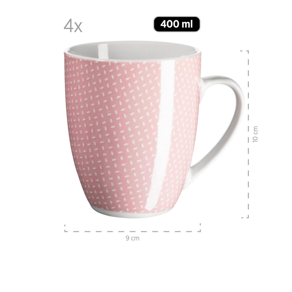 KOMPLETT SERVIS Kitchen Time 16 delar  - ljusrosa, Basics, keramik - Mäser